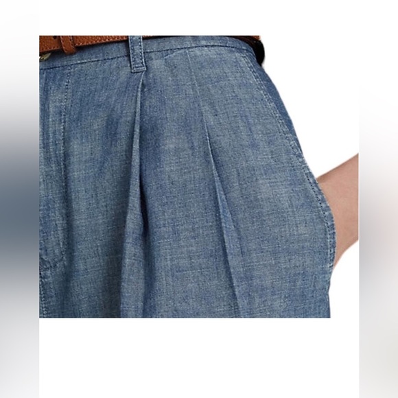 Women’s Lauren Ralph Lauren size 4 chambray pleated wide leg pants - Picture 3 of 9